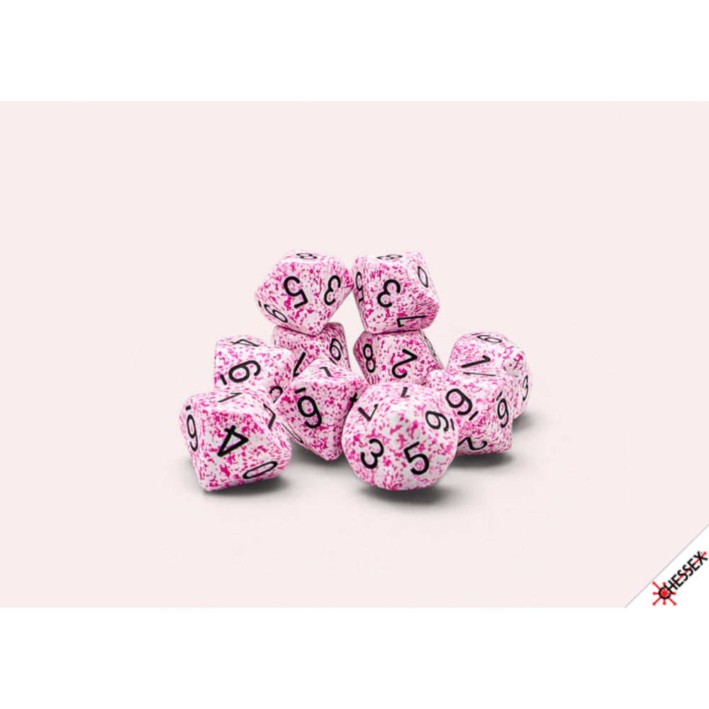 Chessex Speckled Pink - d10 Dice Set (10) - Dice & Dice Supplies