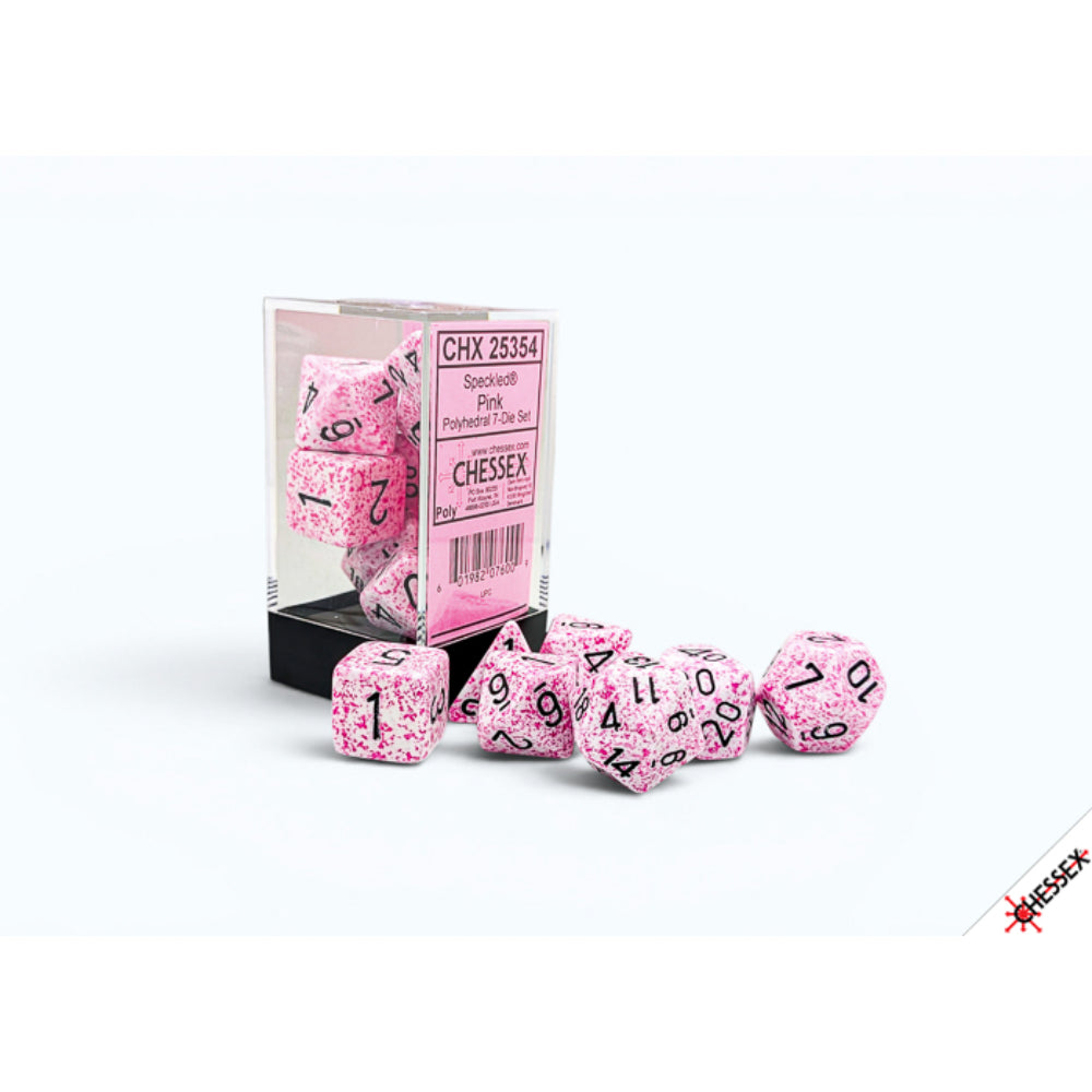 Chessex Speckled Pink - Polyhedral (D&D) Dice Set (7) - Dice & Dice Supplies