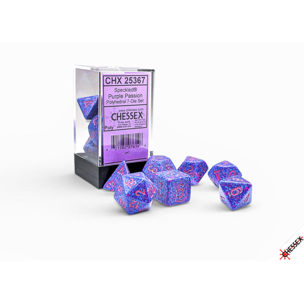 Chessex Speckled Purple Passion - Polyhedral (D&D) Dice Set (7) - Dice & Dice Supplies