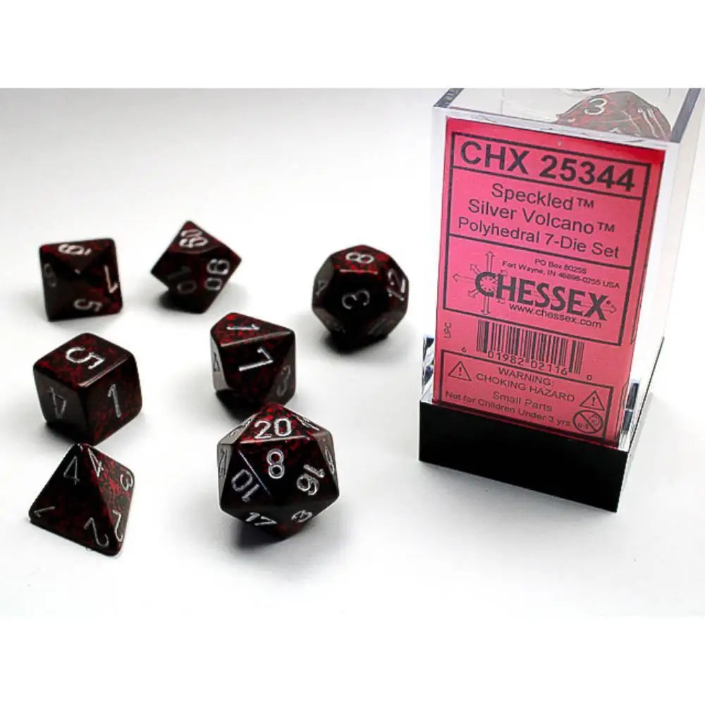 Chessex Speckled Silver Volcano Dice & Dice Supplies Chessex Polyhedral (D&D) Dice Set (7)  