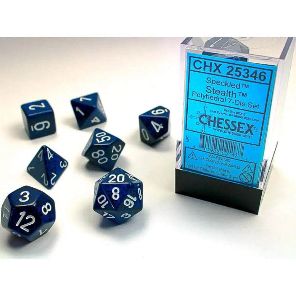 Chessex Speckled Stealth Dice & Dice Supplies Chessex Polyhedral (D&D) Dice Set (7)  