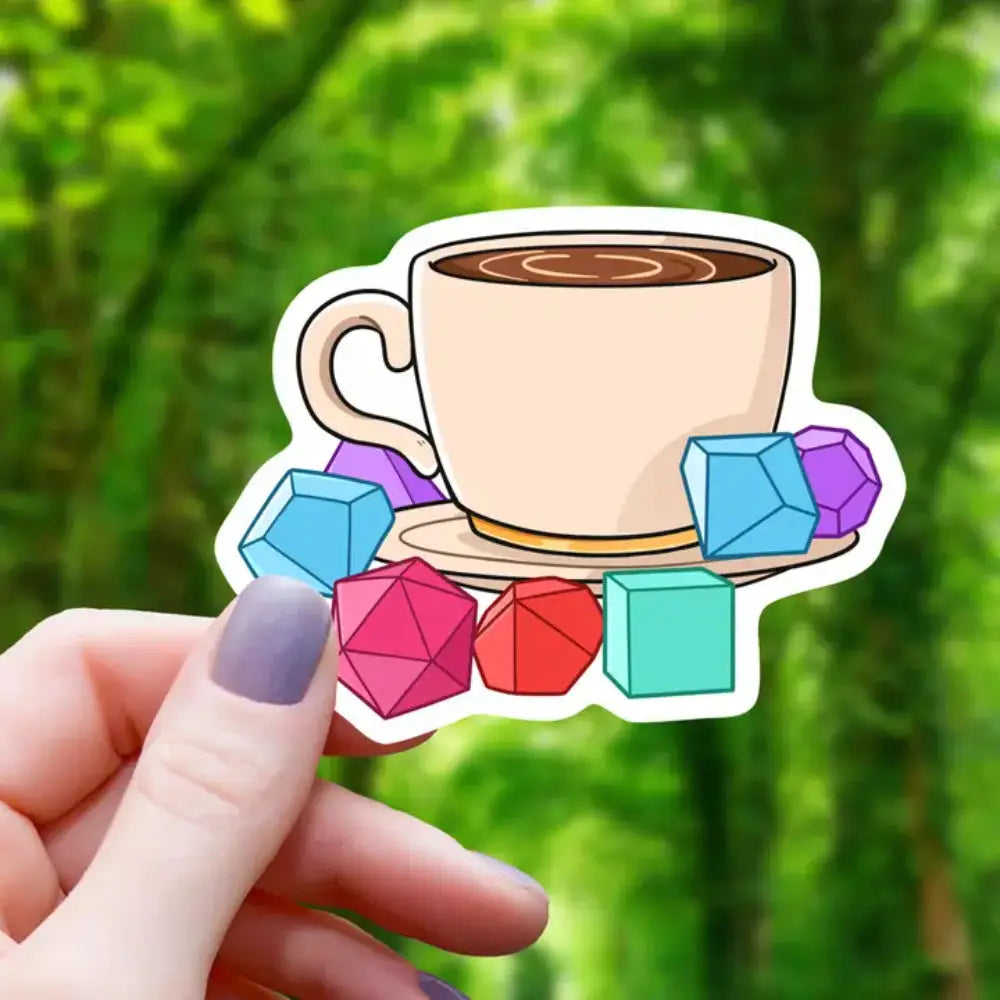 Coffee and Dice Sticker - Gifts