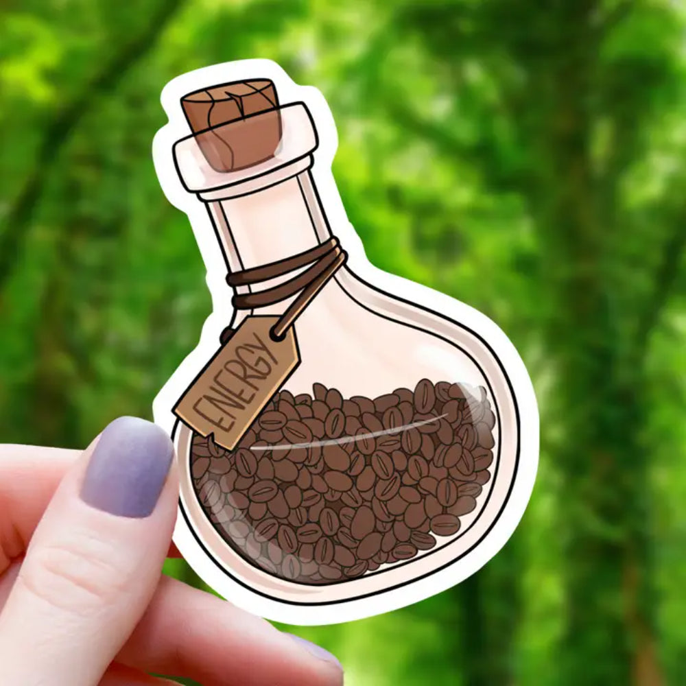 Coffee Bean Energy Potion Sticker - Gifts