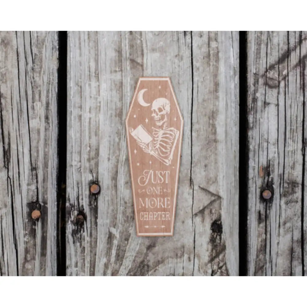 Coffin Just One More Chapter Wooden Bookmark - Gifts
