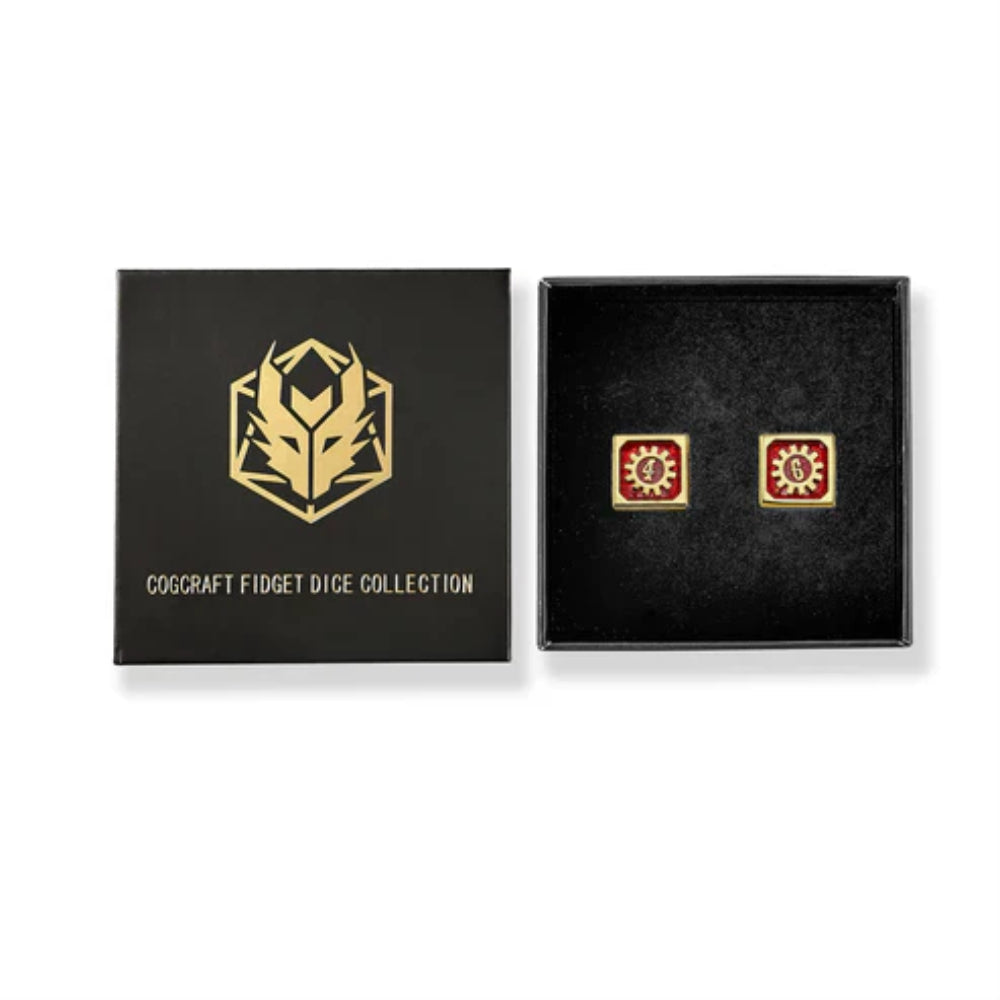 Cogcraft Fidget d6 Dice Set (2) - Red - Dice & Dice Supplies