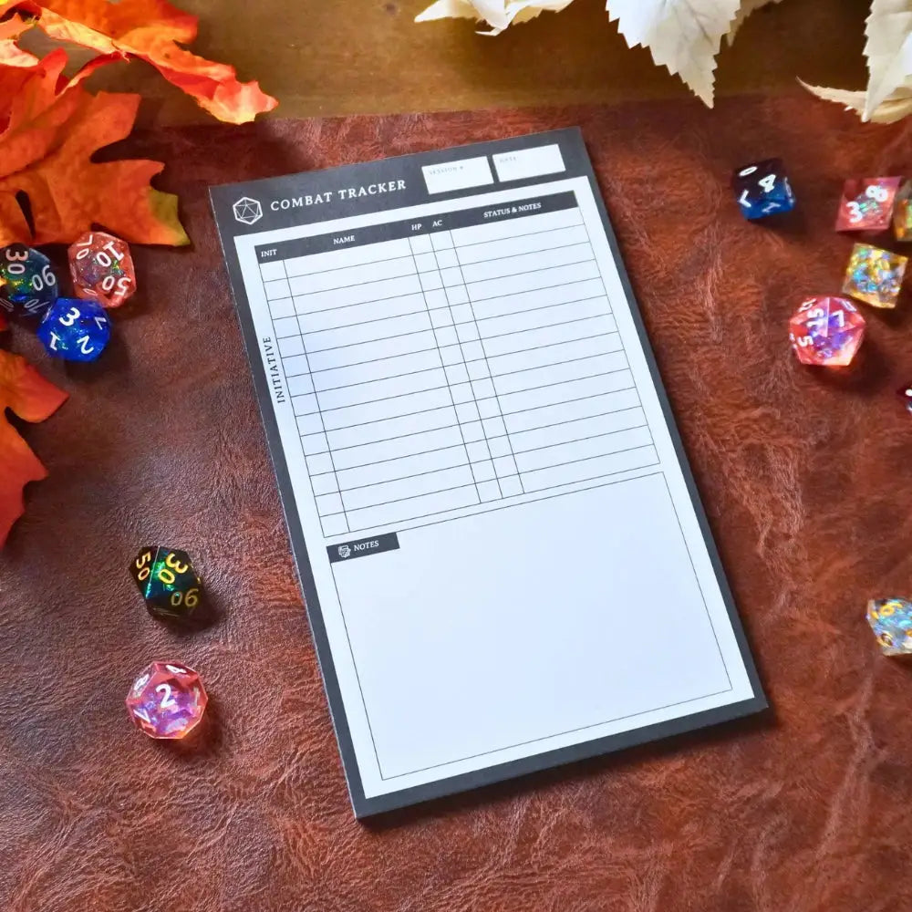 Combat Tracker Initiative Notepad (5E) - Roleplaying Games