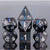 Comet Metal Polyhedral (D&D) Dice Set (7) - Blue on Black - Dice & Dice Supplies