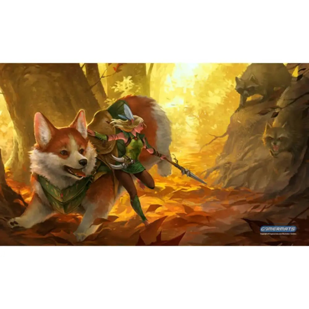 Corgi and Elf by Sandara Playmat - Card Games