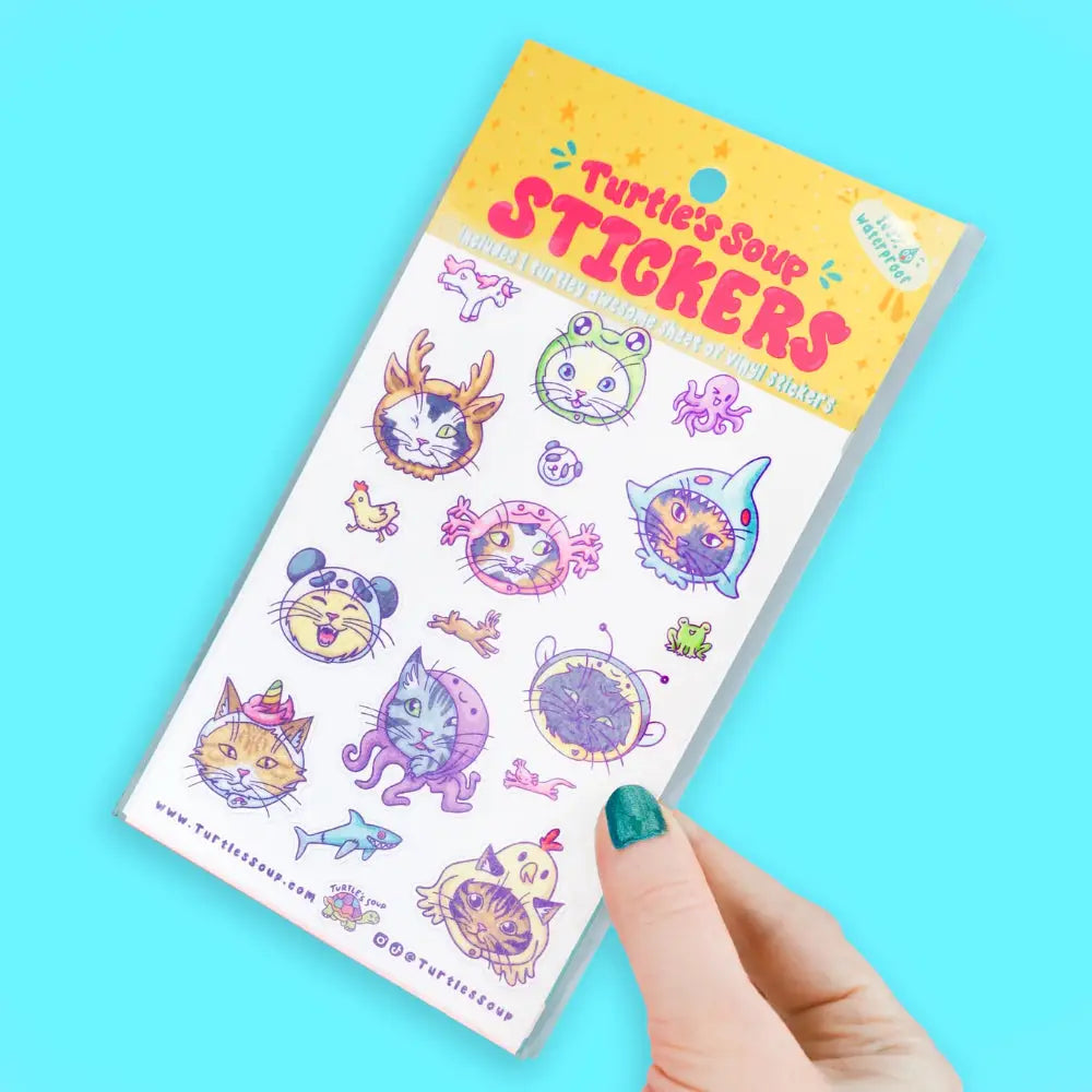 Cosplay Cats Cute Anime Art Stationery Sticker Sheet - Toys & Gifts