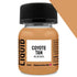 A 30ml clear glass bottle of coyote tan weathering liquid with a black ribbed cap and white label color code lw365