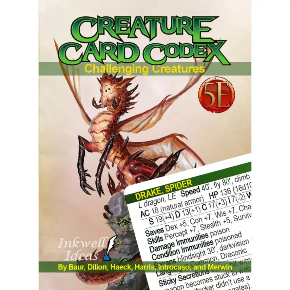 Creature Card Codex: Challenging Creatures with Tuck Box Dungeons & Dragons Kobold Press   