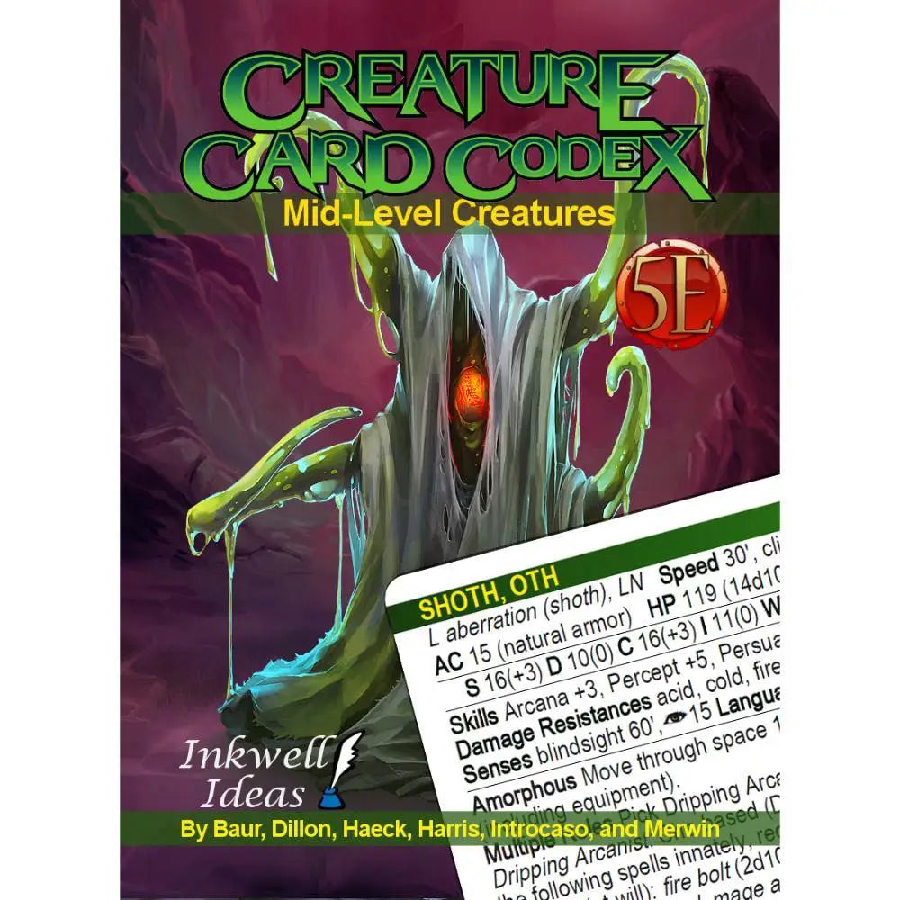 Creature Card Codex: Mid-Level Creatures with Tuck Box Dungeons & Dragons Kobold Press   