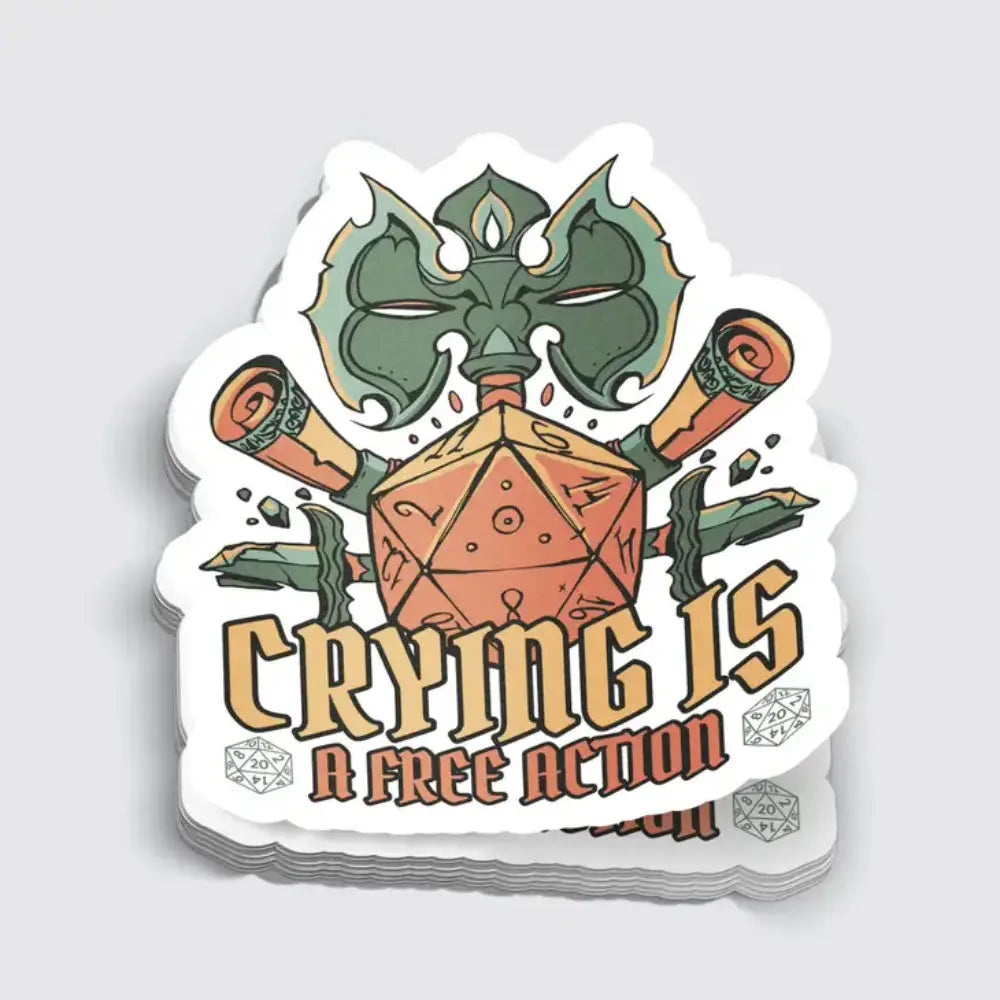 Crying Is A Free Action Sticker - Gifts