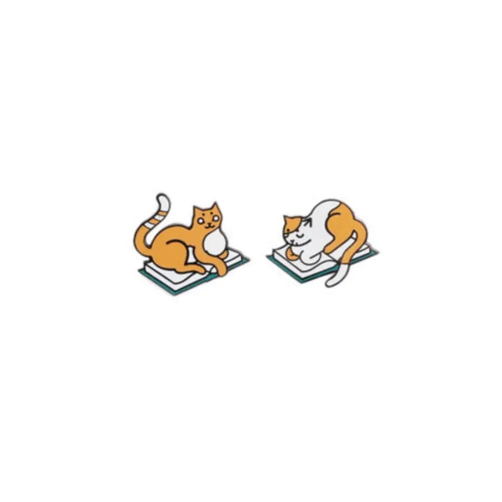 Curl Up with Books and Cats Enamel Pin Set (2) - Gifts