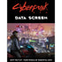Cyberpunk Red RPG data screen featuring a neon-lit futuristic cityscape with glowing signs and flying vehicles