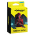 Vibrant yellow and black cyberpunk tcg welcome to night city starter deck the heist box featuring character in red suit