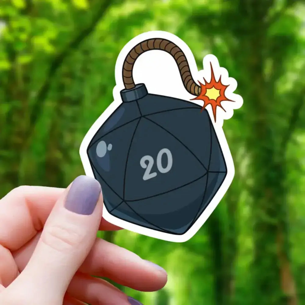 D20 Bomb Critical Hit Sticker - Toys & Gifts