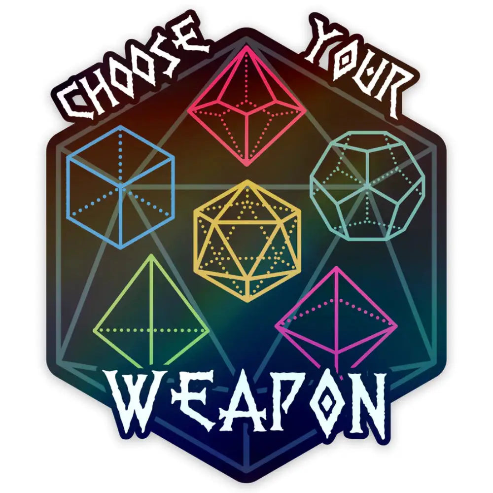 D20 Choose Your Weapon Sticker Toys & Gifts Forged Gaming   