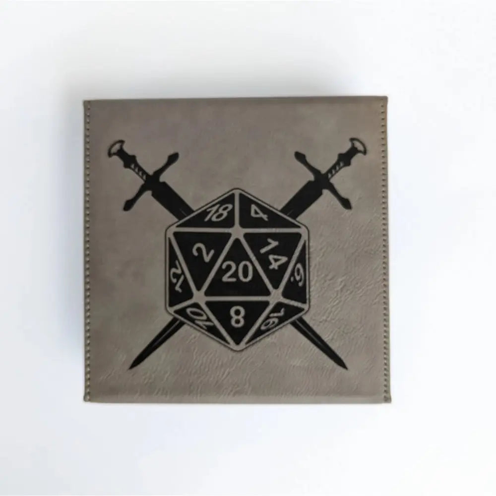 D20 Swords - Vegan Leather Dice Box - Gifts