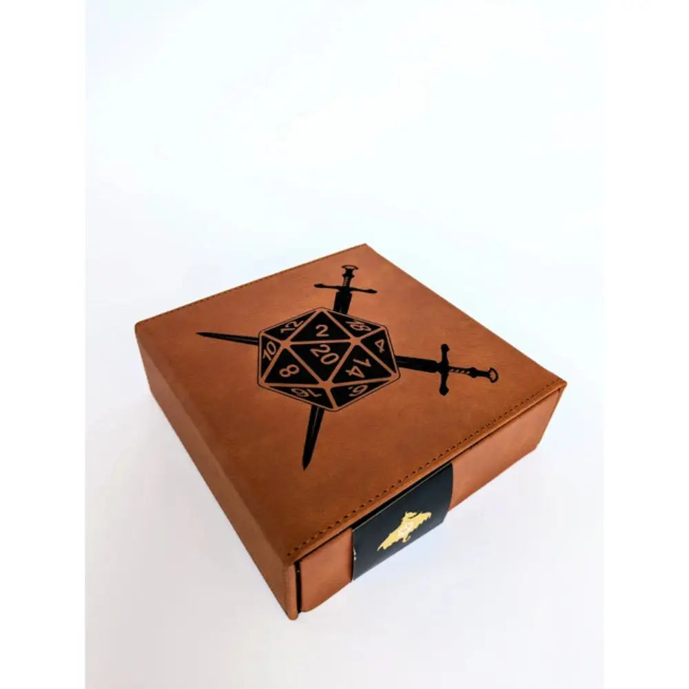 D20 Swords - Vegan Leather Dice Box - Gifts