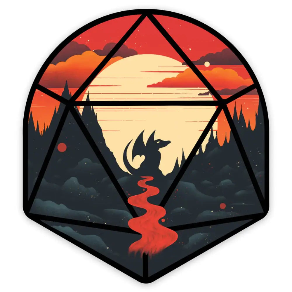 D20 Young Dragon Scene Sticker Toys & Gifts Forged Gaming   