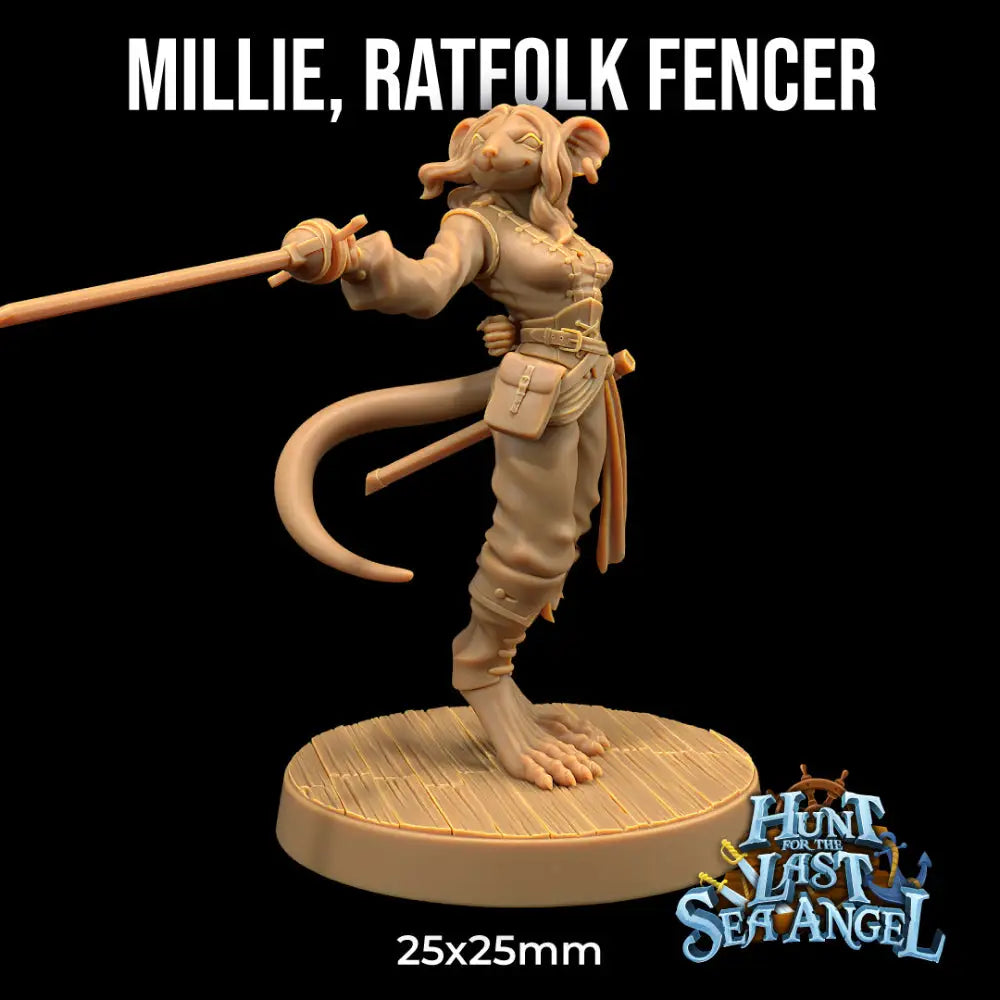 Dapper Fox Minis: Millie, Ratfolk Fencer RPG Miniatures Dapper Fox   