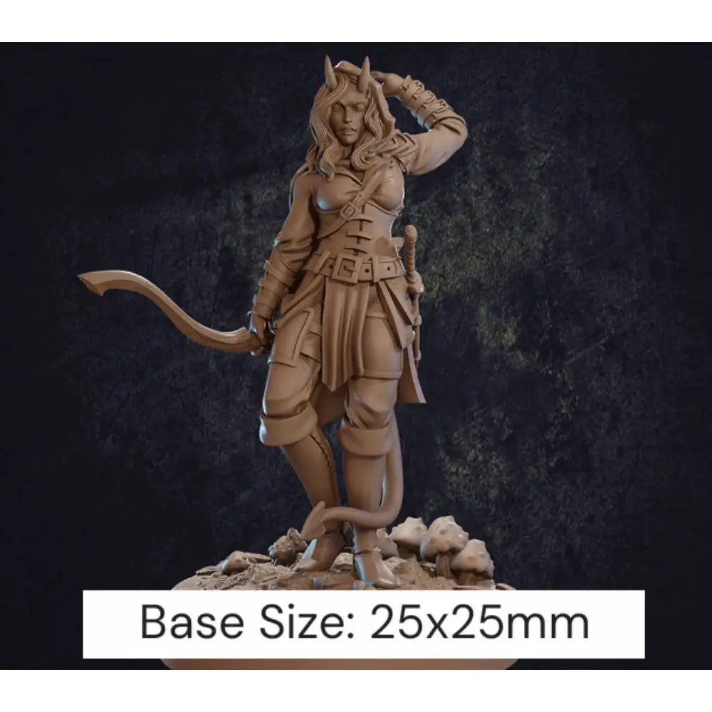 Dapper Fox Minis: Yasmine Tiefling Ranger RPG Miniatures