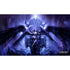 Dark angel by Sandara playmat showing a dark-winged skeletal throne with intricate carvings and glowing purple light