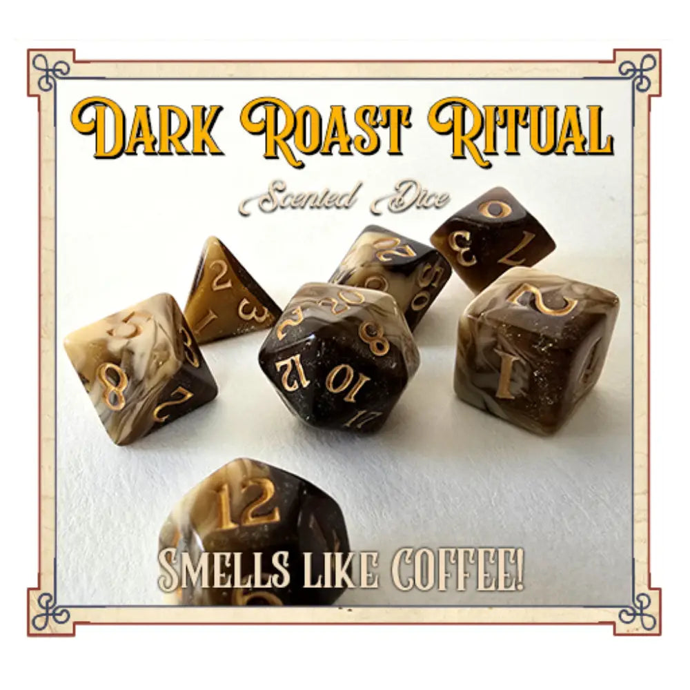 Dark Roast Ritual Scented Polyhedral (D&D) Dice Set (7) - Dice & Dice Supplies
