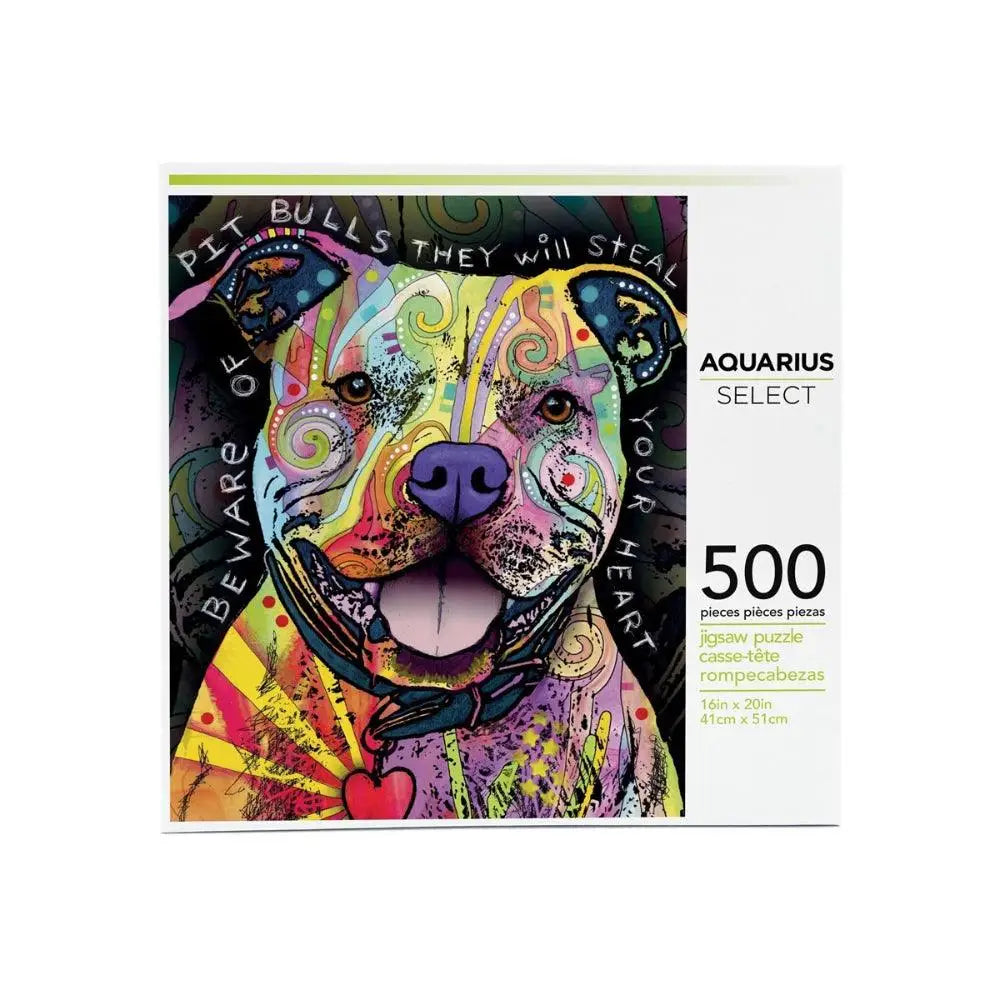 Dean Russo Beware Pit Bull 500pc Puzzle - Gifts