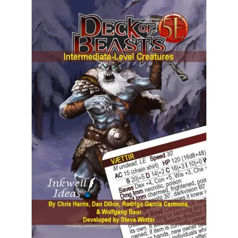 Deck of Beasts: Intermediate Creatures with Tuck Box Dungeons & Dragons Kobold Press   