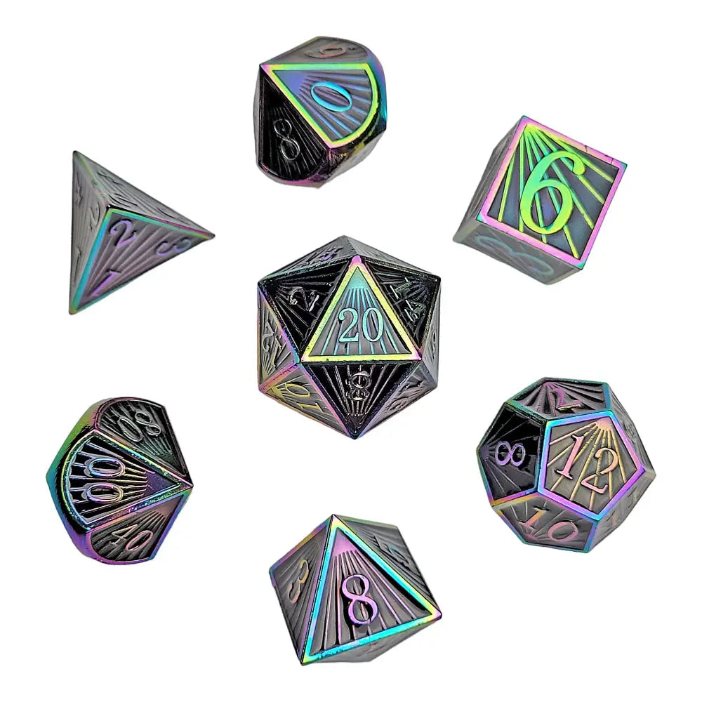 Deco Spectrum Metal Polyhedral (D&D) Dice Set (7) Dice & Dice Supplies Forged Gaming   