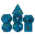 Deep Ocean Burst Lightning Glass Polyhedral (D&D) Dice Set (7) - Dice & Dice Supplies
