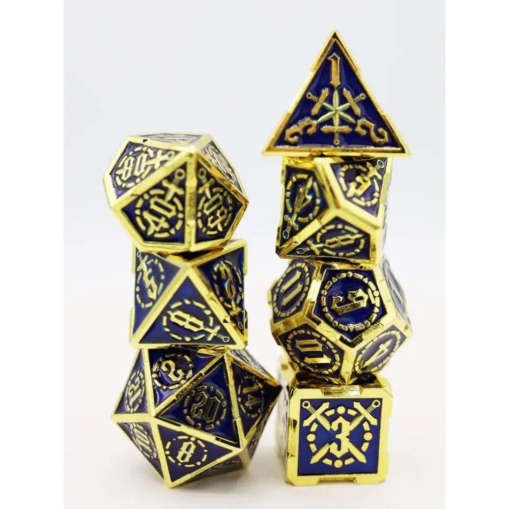 Deep Sea Sword Metal Polyhedral (D&D) Dice Set (7) Dice & Dice Supplies Foam Brain Games   