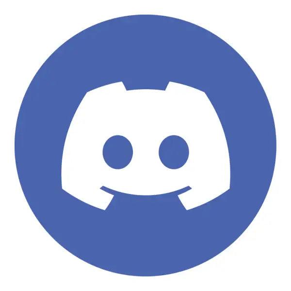 The discord logo, featuring a white, smiling cat-like face with round eyes set against a solid blue circular background.