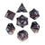 Dragon Attack Metal Polyhedral (D&D) Dice Set (7) - Gunmetal & Red w/White - Dice & Dice Supplies