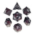 Dragon Attack Metal Polyhedral (D&D) Dice Set (7) - Gunmetal & Red w/White - Dice & Dice Supplies