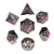 Dragon Attack Metal Polyhedral (D&D) Dice Set (7) - Nickel & Black w/Red - Dice & Dice Supplies