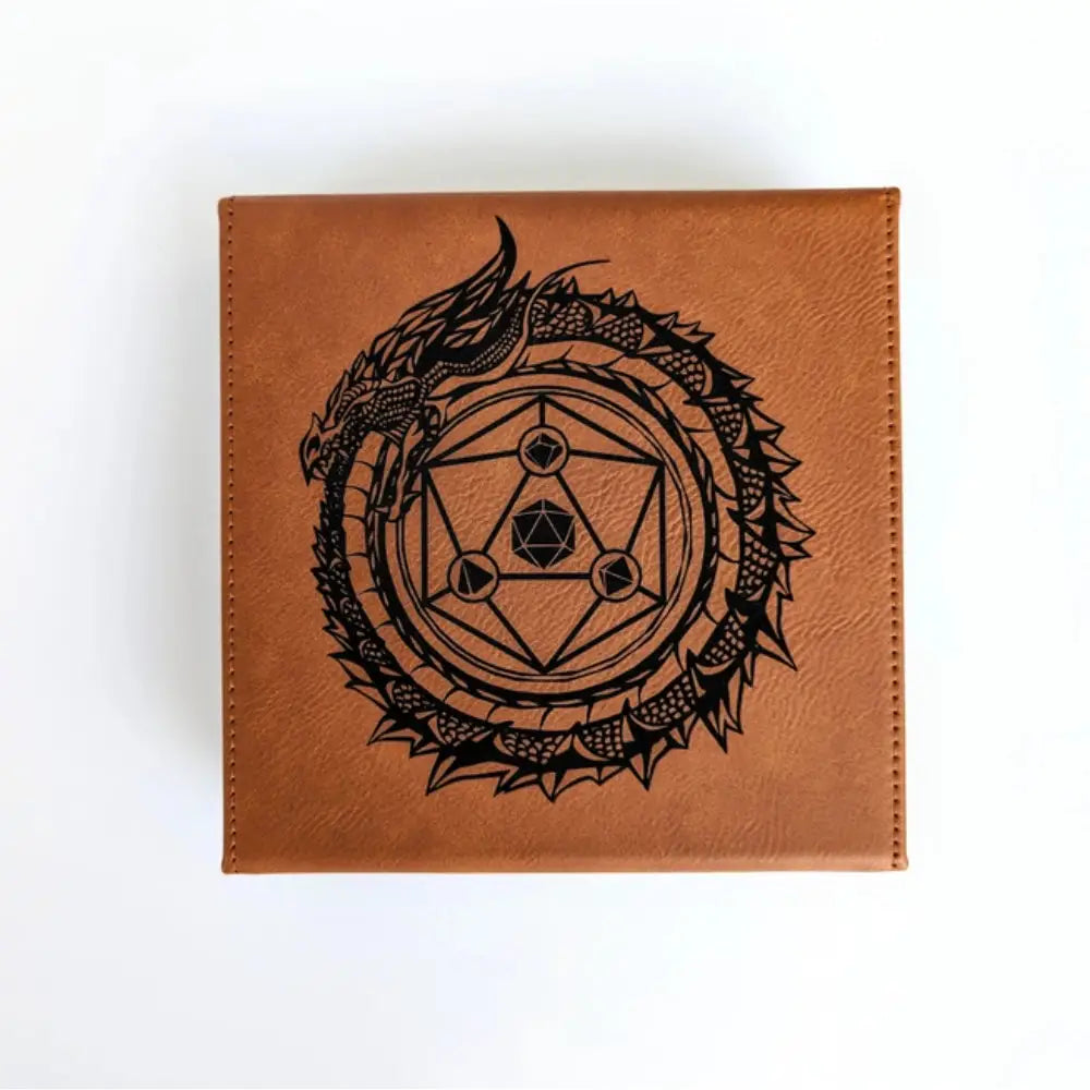 Dragon Circle - Vegan Leather Dice Box - Gifts