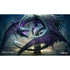 Dragon Knight playmat featuring two dark scaled dragons with glowing purple accents battling above a stone pedestal