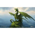 Dragon of the Forest playmat by Sandara featuring a green majestic dragon with spiky scales on a rocky cliff