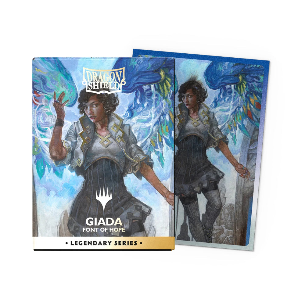 Dragon Shield Magic the Gathering Legendary Art Sleeves box of 100 featuring Giada font of hope card sleeve design