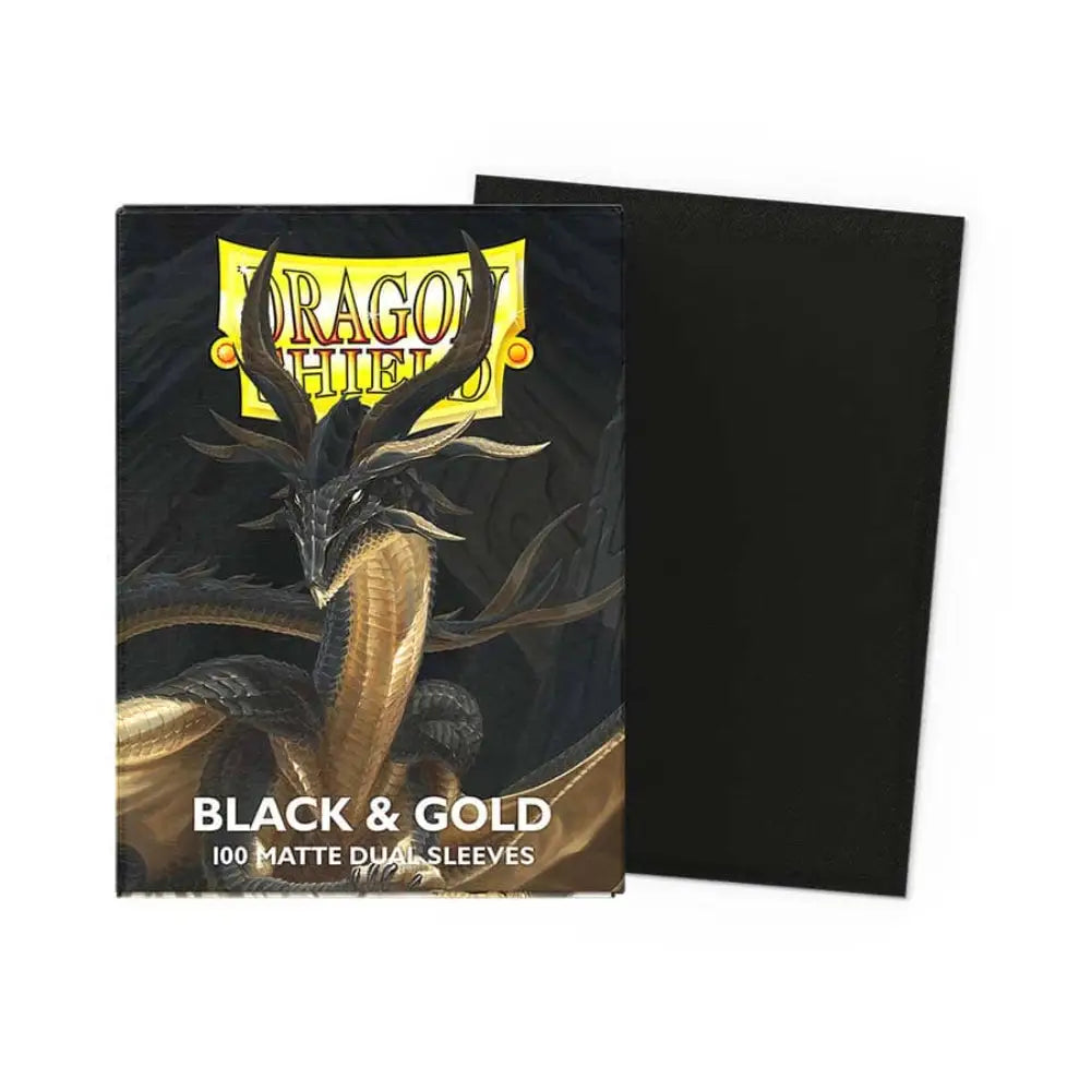 Dragon Shield Matte Dual Sleeves Box (100) - Black & Gold - Card Games
