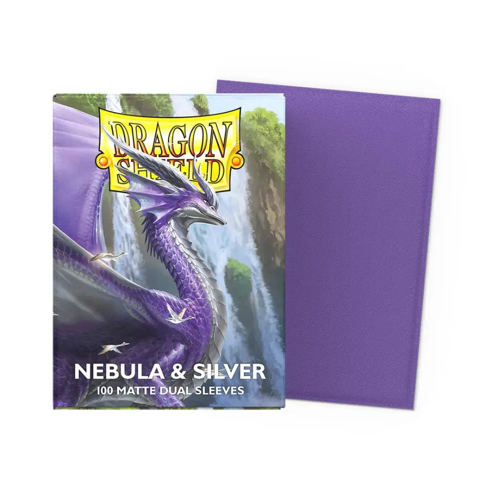 Dragon Shield Matte Dual Sleeves Box (100) - Nebula & Silver - Card Games