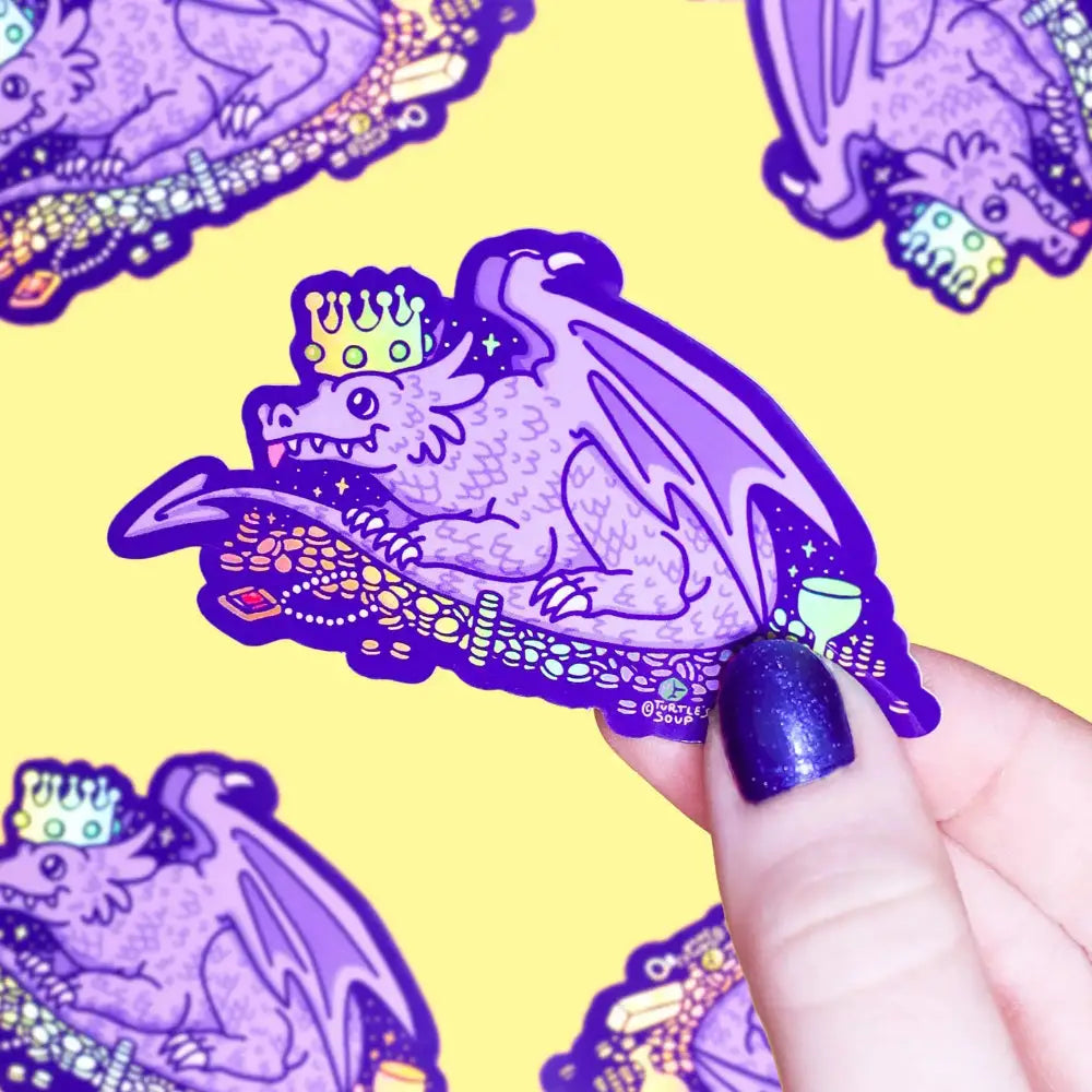 Dragon Treasure Hoard Holographic Sticker - Gifts
