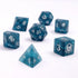 Dragon’s Hoard Dark Blue Blasted Glass Polyhedral (D&D) Dice Set (7) - Dice & Dice Supplies