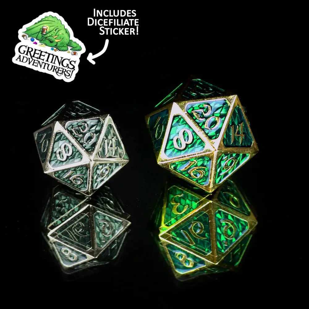 Drakona Arita Metal Polyhedral (D&D) Dice Dice & Dice Supplies Die Hard Dice Dire d20 (25mm)  