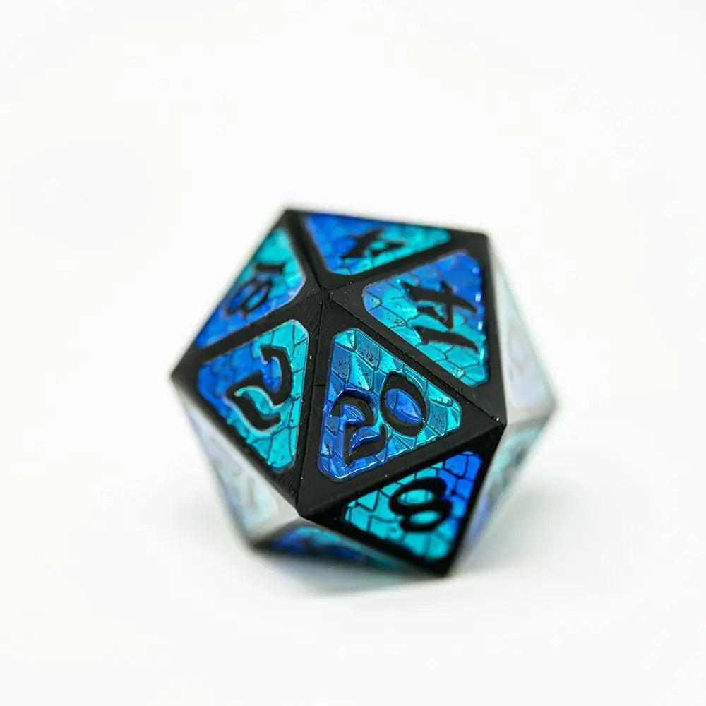 Drakona Embers Sein Metal Polyhedral (D&D) Dice Dice & Dice Supplies Die Hard Dice Dire d20 (25mm)  
