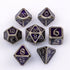 Drakona Gemtooth Edohain Metal Polyhedral (D&D) Dice Set (7) - Dice & Dice Supplies