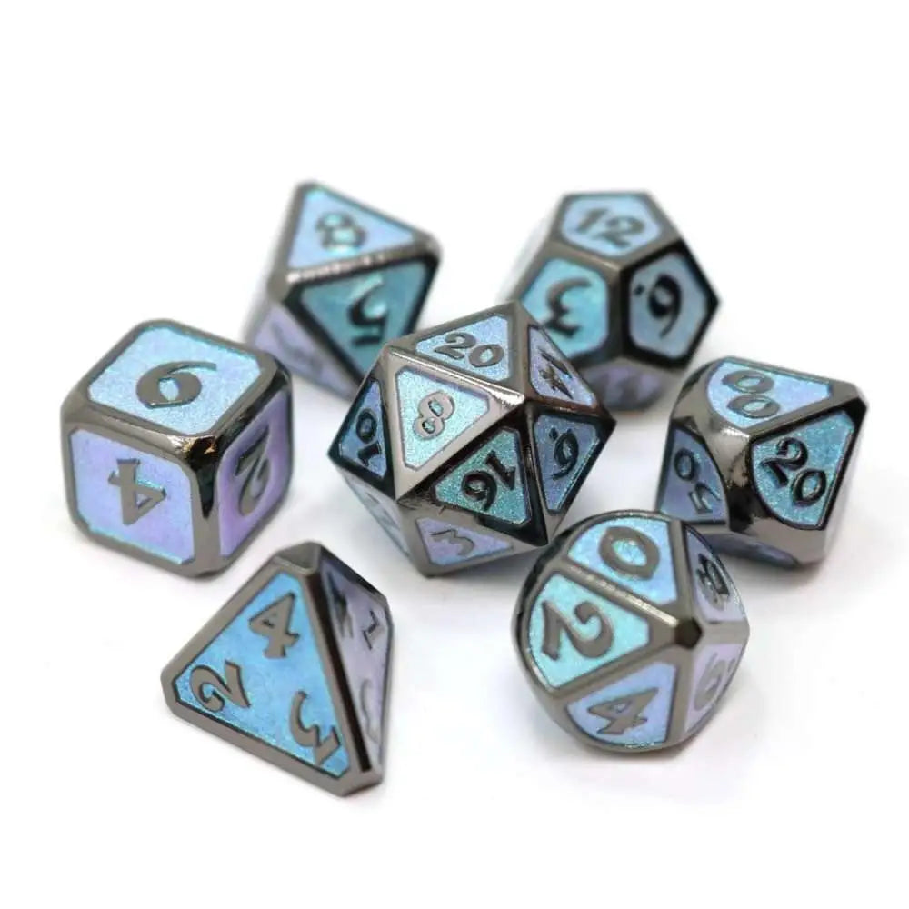 Dreamscape Winter’s Embrace Metal Polyhedral (D&D) Dice Set - Set of 7 - Dice & Dice Supplies